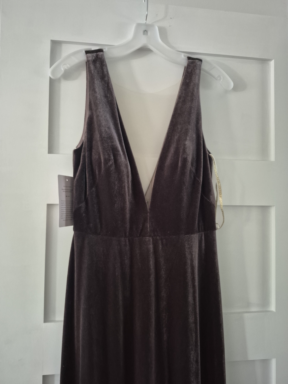 Jenny Yoo Velvet Maxi Dress in Aubergine - Picture 2 of 7